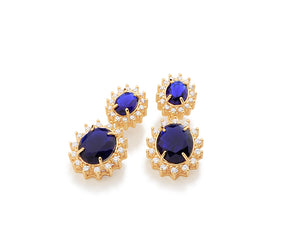 GOLD EARRING WITH CRYSTAL AND ZIRCONIA