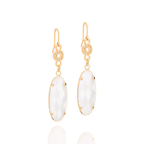 GOLD EARRING WITH CRYSTAL AND STONE