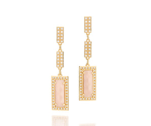 GOLD EARRING WITH ZIRCONIA AND STONE