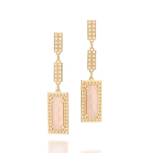 GOLD EARRING WITH ZIRCONIA AND STONE