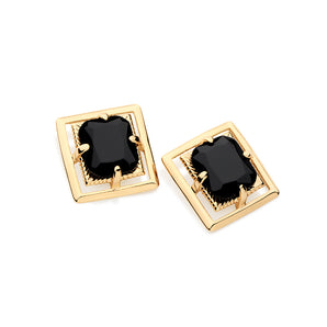 GOLD EARRING WITH STONE