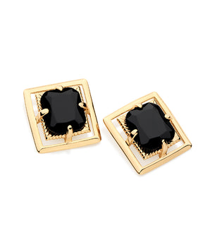 GOLD EARRING WITH STONE