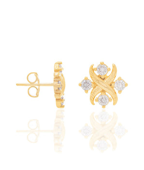 GOLD EARRING WITH ZIRCONIA