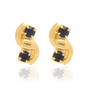 GOLD EARRING WITH CRYSTAL