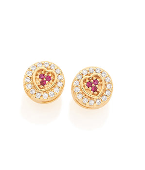 GOLD EARRING WITH ZIRCONIA