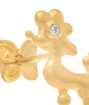 GOLD KID'S EARRING WITH CRYSTAL
