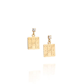 GOLD KID'S EARRING WITH CRYSTAL