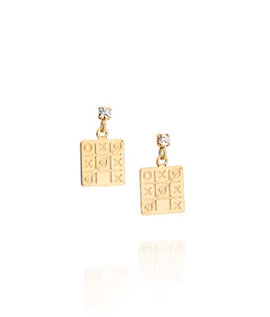GOLD KID'S EARRING WITH CRYSTAL