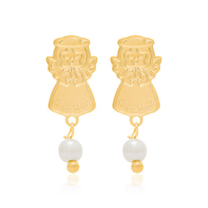 GOLD EARRING WITH PEARL