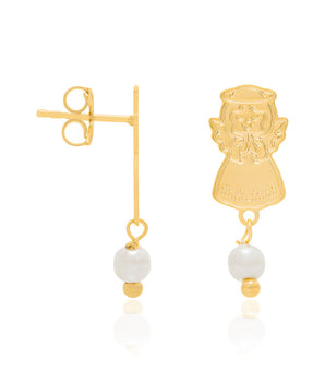 GOLD EARRING WITH PEARL