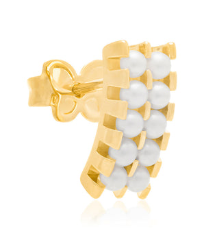 GOLD KID'S EARRING WITH PEARL
