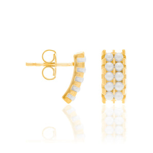 GOLD KID'S EARRING WITH PEARL