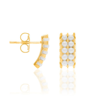 GOLD KID'S EARRING WITH PEARL