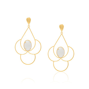 GOLD EARRING WITH STONE