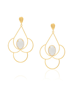 GOLD EARRING WITH STONE