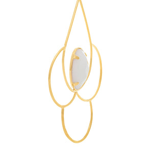 GOLD EARRING WITH STONE