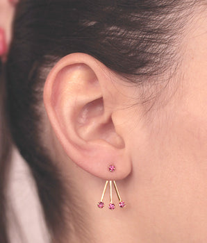 GOLD EARRING WITH CRYSTAL
