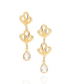 GOLD EARRING WITH CRYSTAL