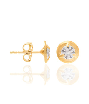 GOLD EARRING WITH CRYSTAL