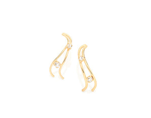 GOLD EARRING WITH CRYSTAL