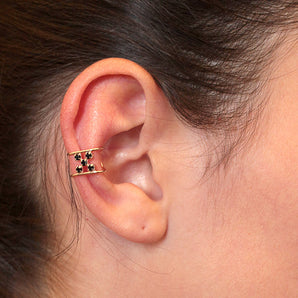GOLD EARRING WITH CRYSTAL
