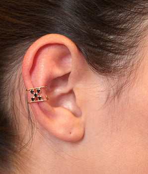 GOLD EARRING WITH CRYSTAL
