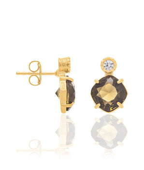 GOLD EARRING WITH CRYSTAL AND ZIRCONIA