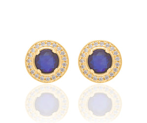 GOLD EARRING WITH CRYSTAL AND ZIRCONIA