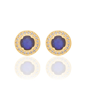 GOLD EARRING WITH CRYSTAL AND ZIRCONIA