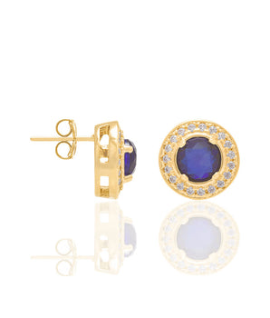 GOLD EARRING WITH CRYSTAL AND ZIRCONIA