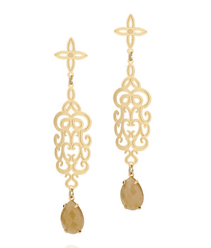 GOLD EARRING WITH STONE
