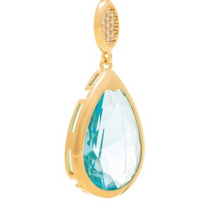 GOLD EARRING WITH CRYSTAL AND ZIRCONIA