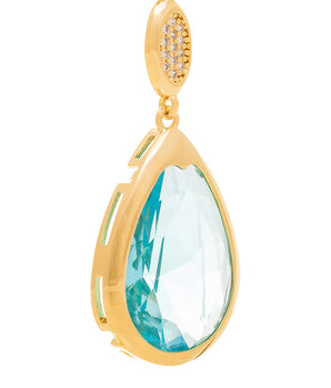 GOLD EARRING WITH CRYSTAL AND ZIRCONIA