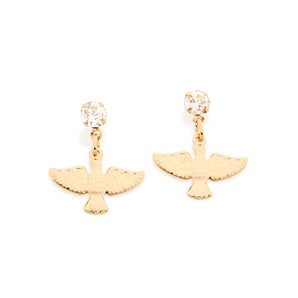 GOLD EARRING WITH CRYSTAL