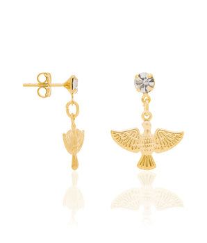 GOLD EARRING WITH CRYSTAL