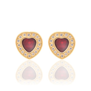 GOLD EARRING WITH CRYSTAL AND ZIRCONIA