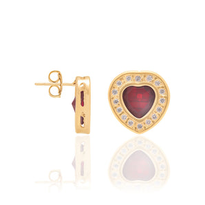 GOLD EARRING WITH CRYSTAL AND ZIRCONIA