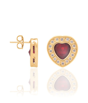 GOLD EARRING WITH CRYSTAL AND ZIRCONIA