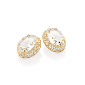 GOLD EARRING WITH CRYSTAL AND ZIRCONIA