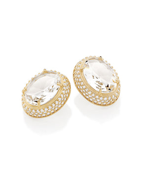 GOLD EARRING WITH CRYSTAL AND ZIRCONIA