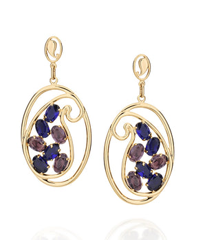 GOLD EARRING WITH CRYSTAL