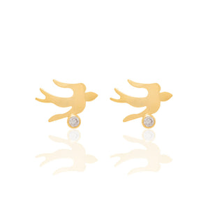 GOLD EARRING WITH ZIRCONIA