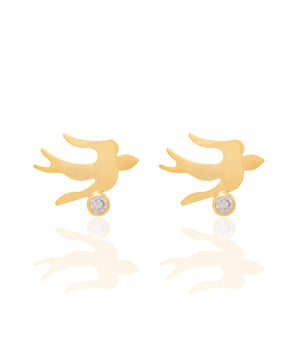 GOLD EARRING WITH ZIRCONIA