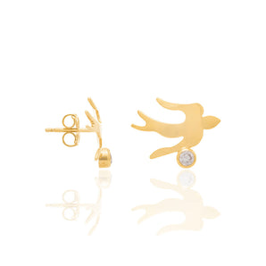 GOLD EARRING WITH ZIRCONIA