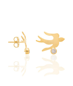 GOLD EARRING WITH ZIRCONIA