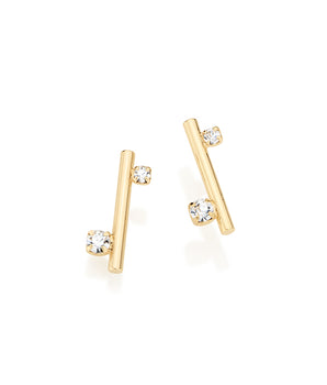 GOLD EARRING WITH CRYSTAL