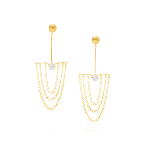 GOLD EARRING WITH ZIRCONIA