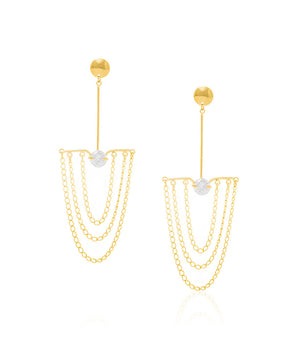 GOLD EARRING WITH ZIRCONIA