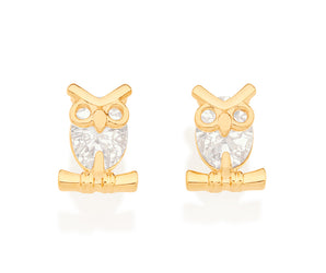 GOLD KID'S EARRING WITH ZIRCONIA
