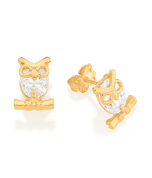 GOLD KID'S EARRING WITH ZIRCONIA